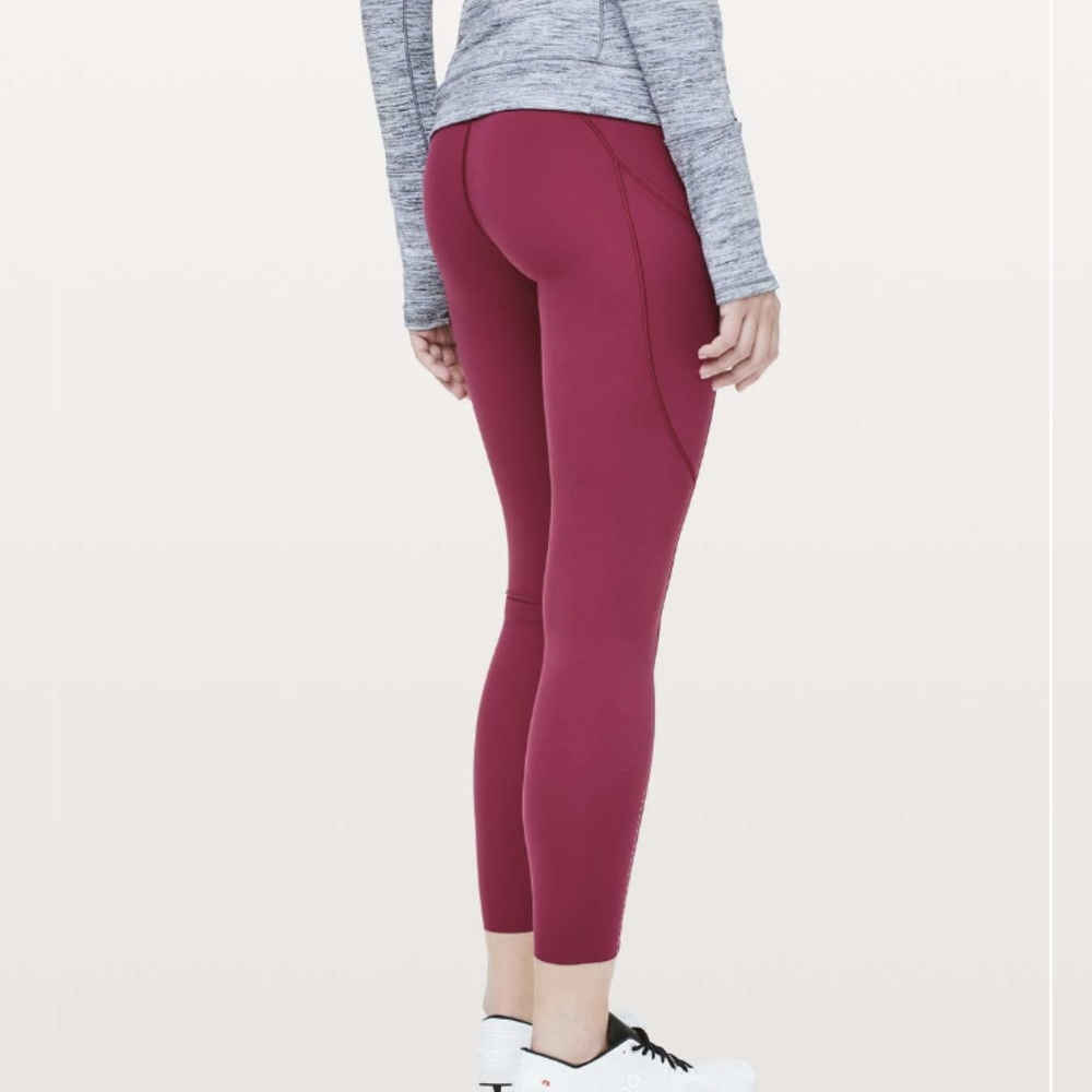 Lululemon Fast & Free 7/8 Tight II *Nulux 25" Star Ruby